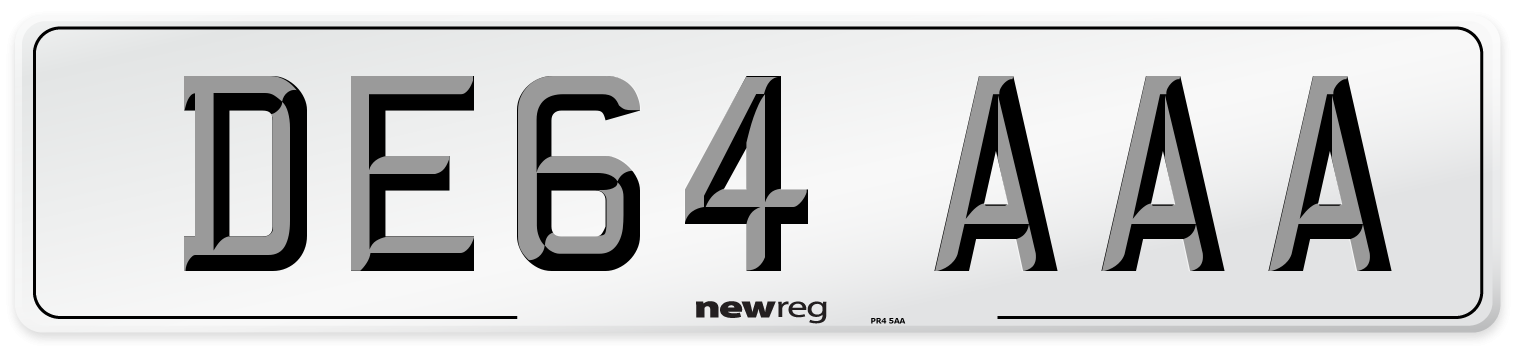 DE64 AAA Number Plate from New Reg